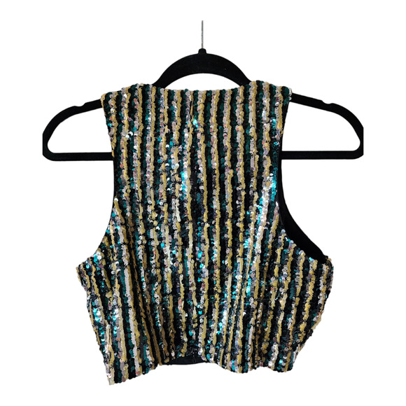 Tularosa Belinda Sequin Crop Top – Multi Women’s Size: Small - Picture 10 of 11